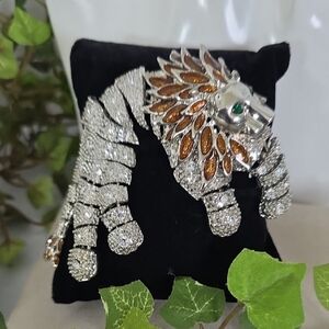 Vintage 80s Large Articulated Big Cat Lion Brooch Pin